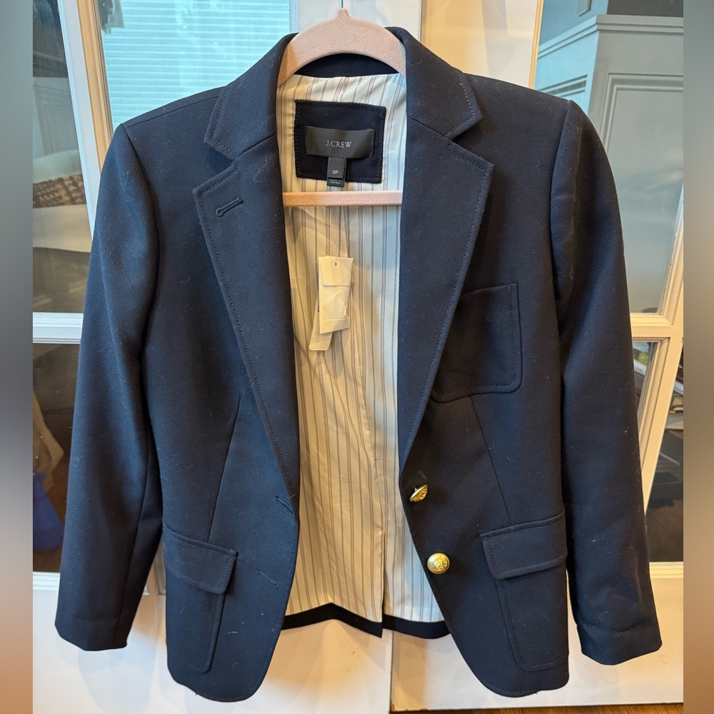 J.Crew Petite Tailored Blazer – Navy Wool – Size P0